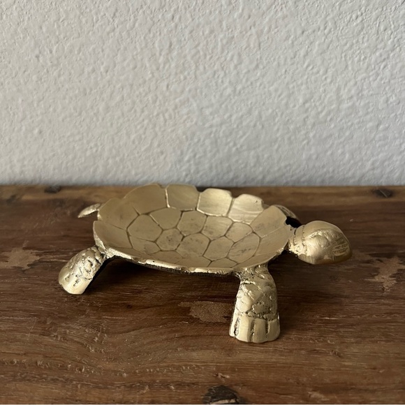 Vintage Solid Brass Turtle Trinket Dish Made in Taiwan - Picture 4 of 8